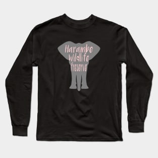 Harambe Wildlife Preserve Millennial Pink Long Sleeve T-Shirt